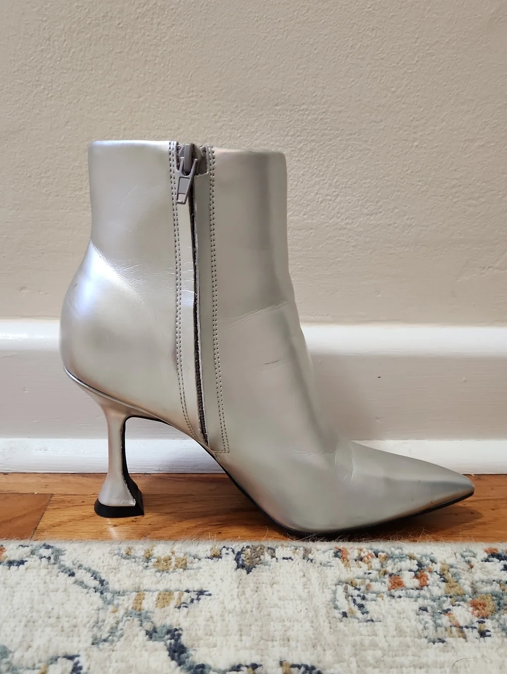 Silver Heel Booties